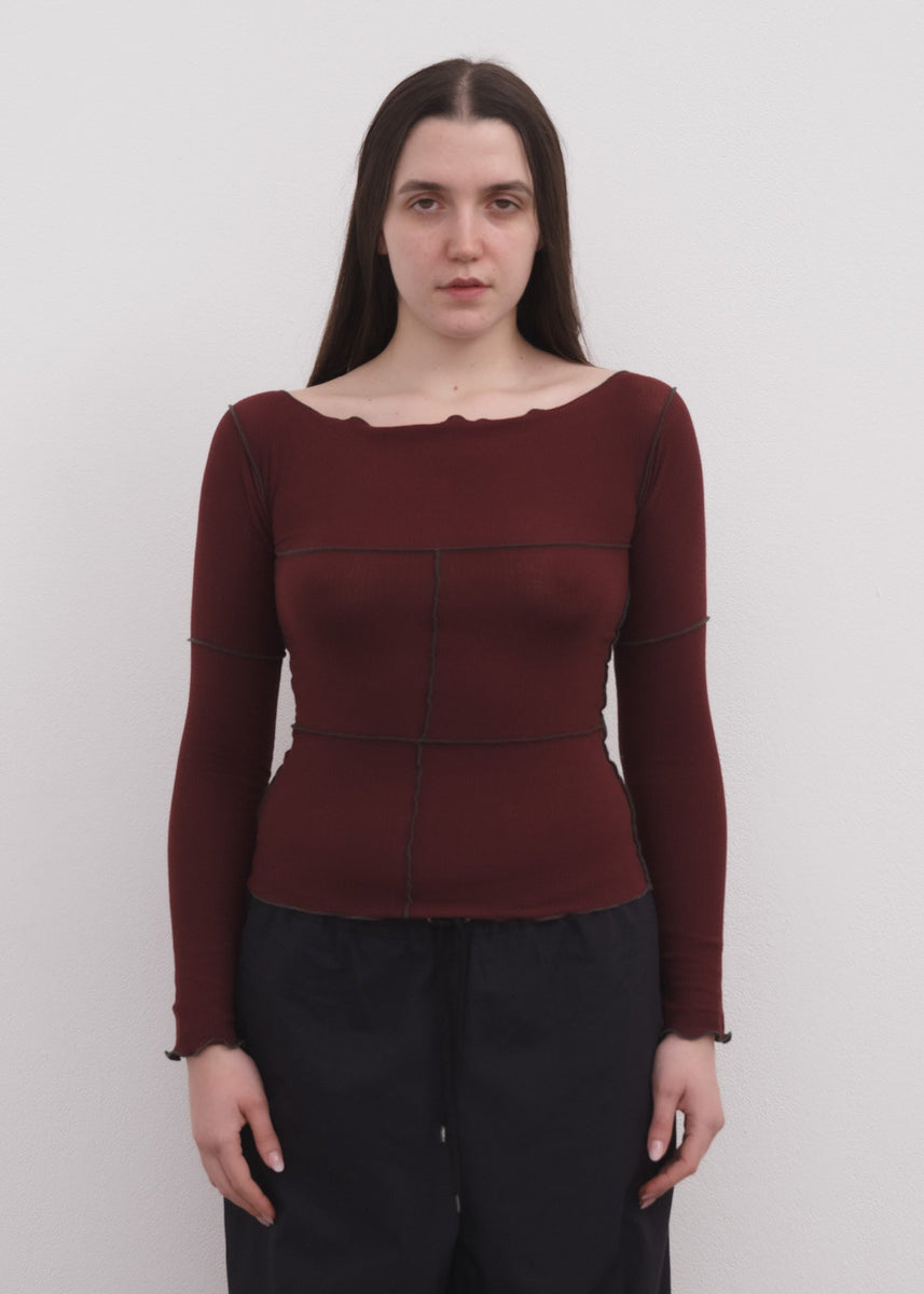 Cinder Long Sleeve Tee in Nara Red - Baserange | Lovecraft – Lovecraft