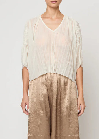 Flare Tee in Random Pleats Chiffon - Atelier Delphine