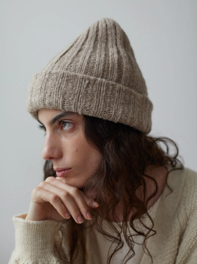 Rib Hat in Oatmeal - Wol Hide