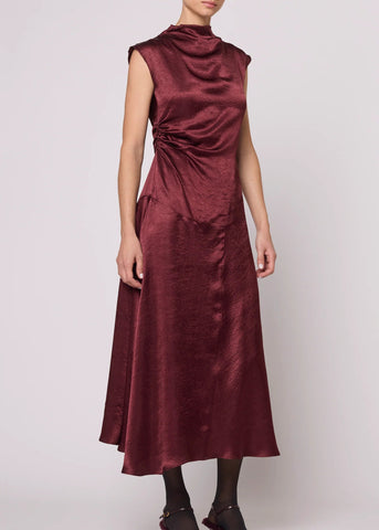Twisted Dress in Burgundy - Atelier Delphine