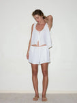 Open Linen Short Set - white - Deiji Studios