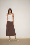 Button Skirt in Chocolate - Deiji Studios