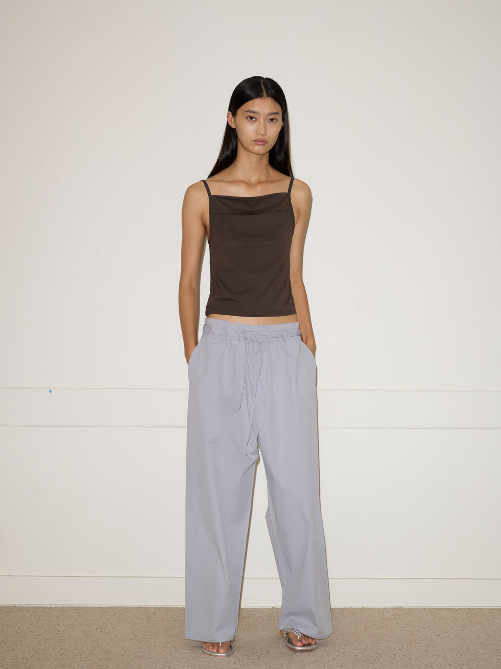 Double Layer Pant in Sky Stripe - Deiji Studios