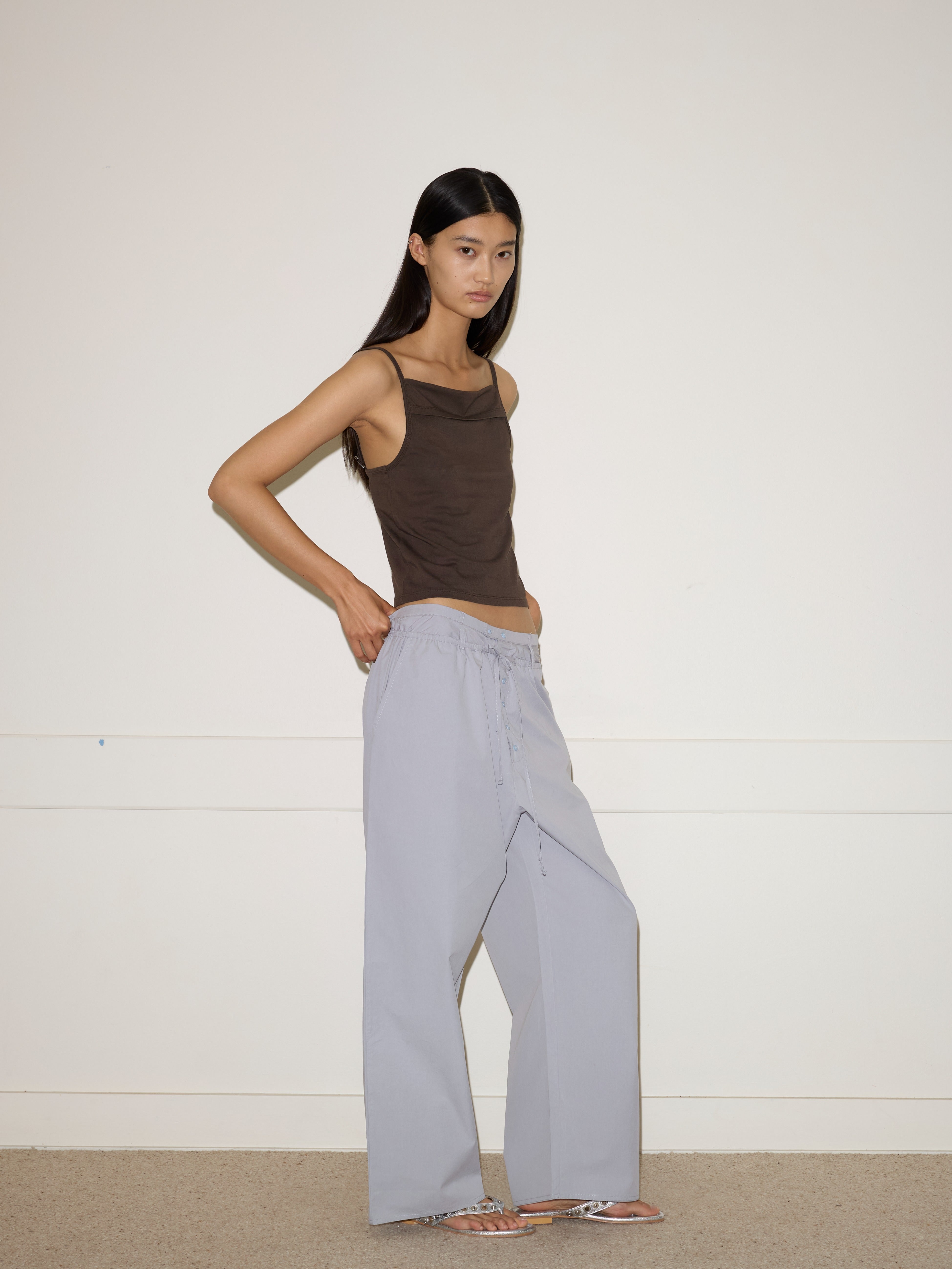 Double Layer Pant in Sky Stripe - Deiji Studios