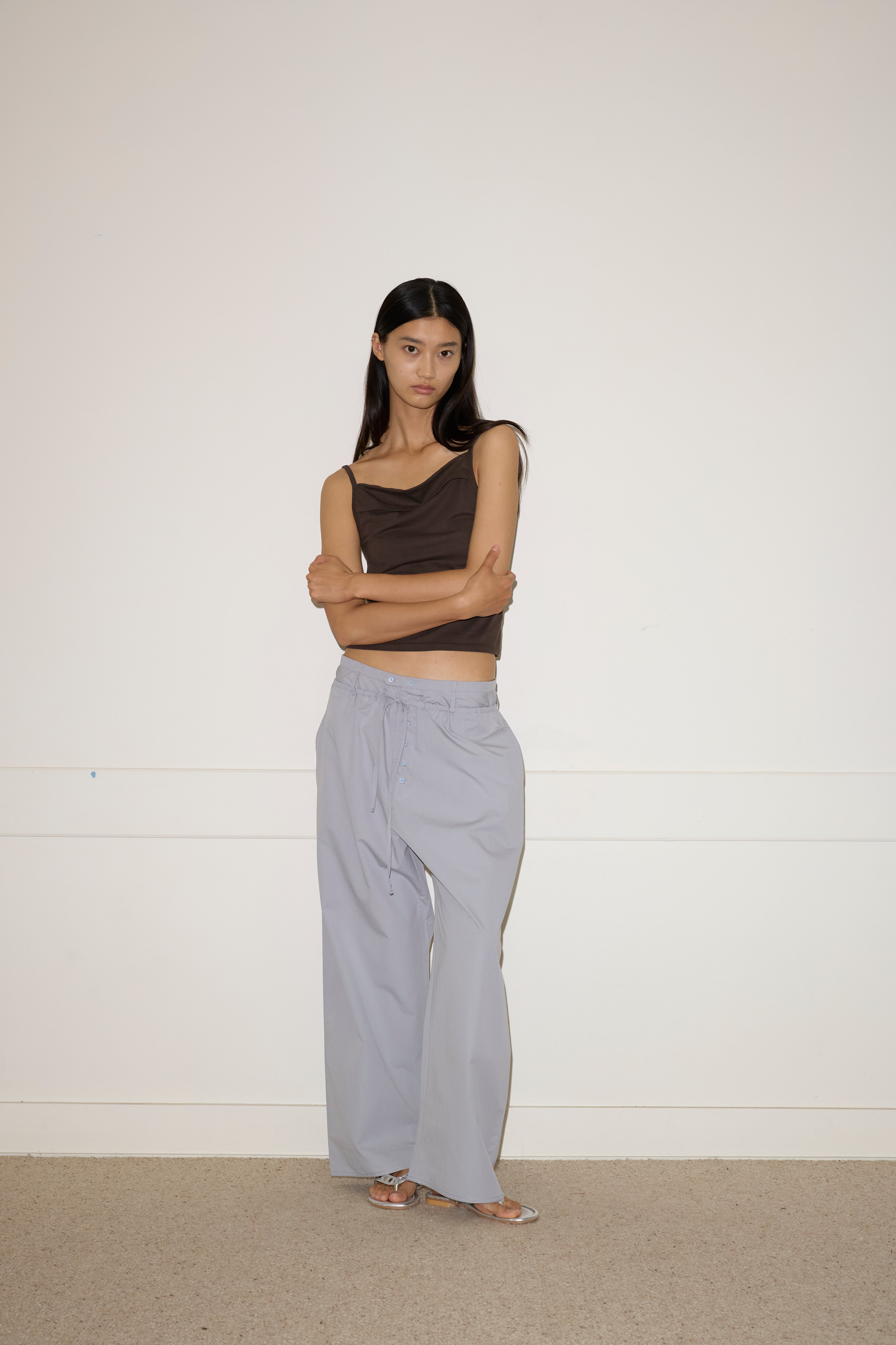 Double Layer Pant in Sky Stripe - Deiji Studios