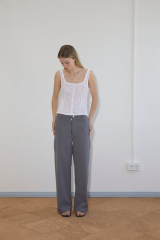 Zip Pant in Charcoal - Deiji Studios