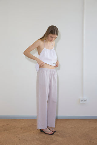 Ease Trouser in Lilac Stripe - Deiji Studios