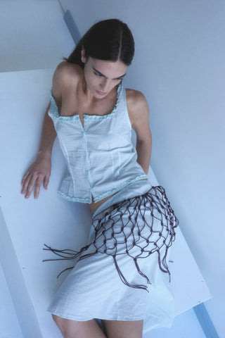 Macrame Belt in Burgandy - Deiji Studios
