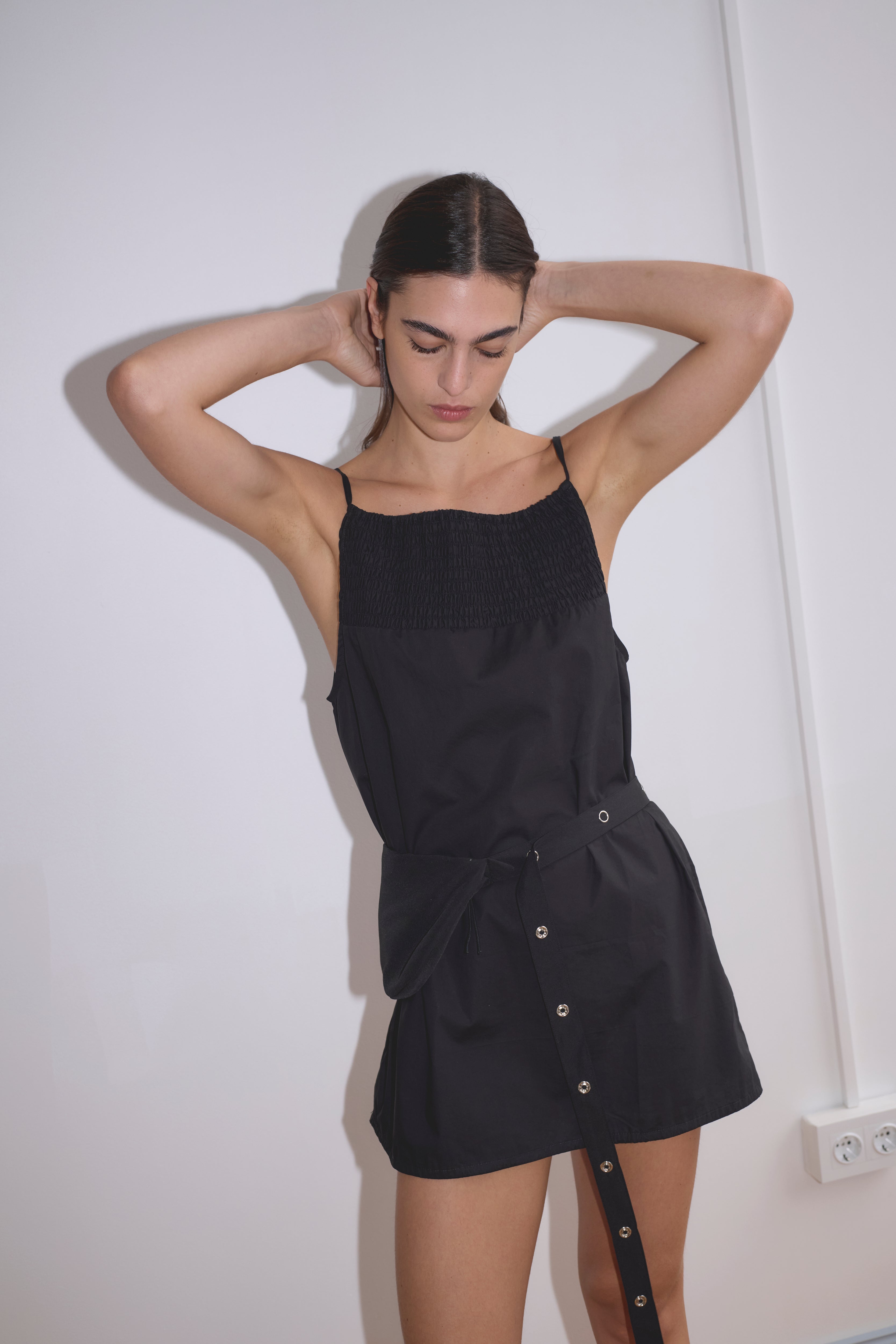 Shirring Mini Dress - Deiji Studios