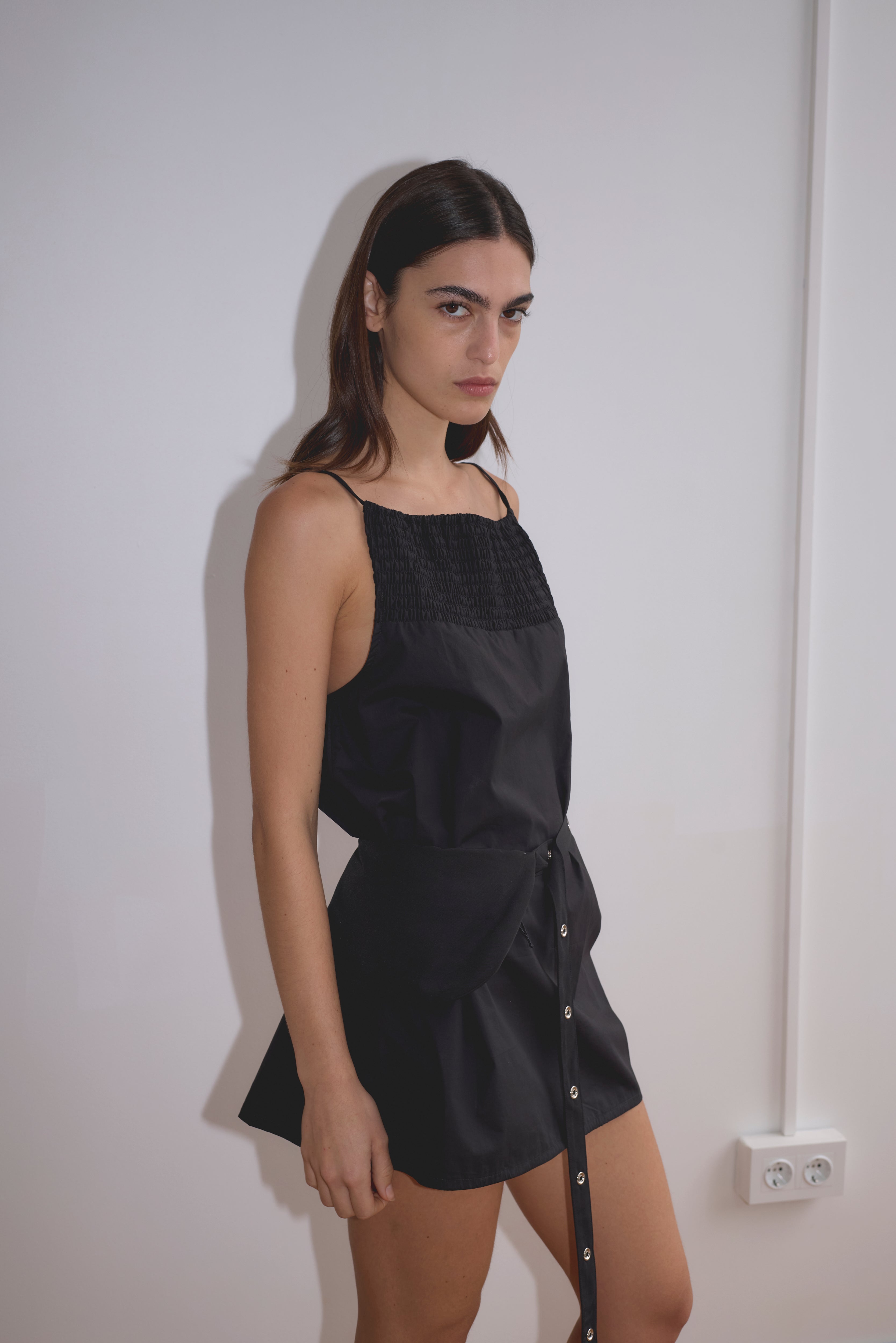 Shirring Mini Dress - Deiji Studios