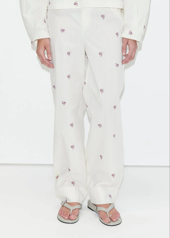 Ease Trouser in Floral Stripe - Deiji Studios