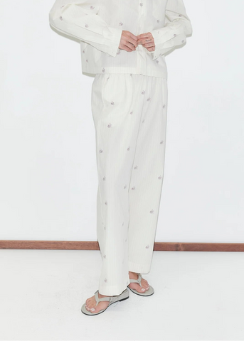 Ease Trouser in Floral Stripe - Deiji Studios