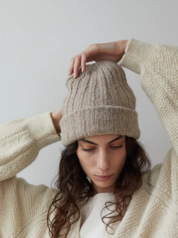 Rib Hat in Oatmeal - Wol Hide