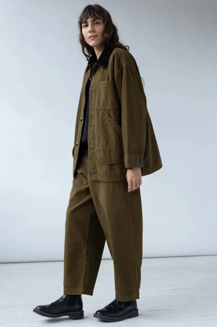 Painter Coat in Dark Olive - Shaina Mote