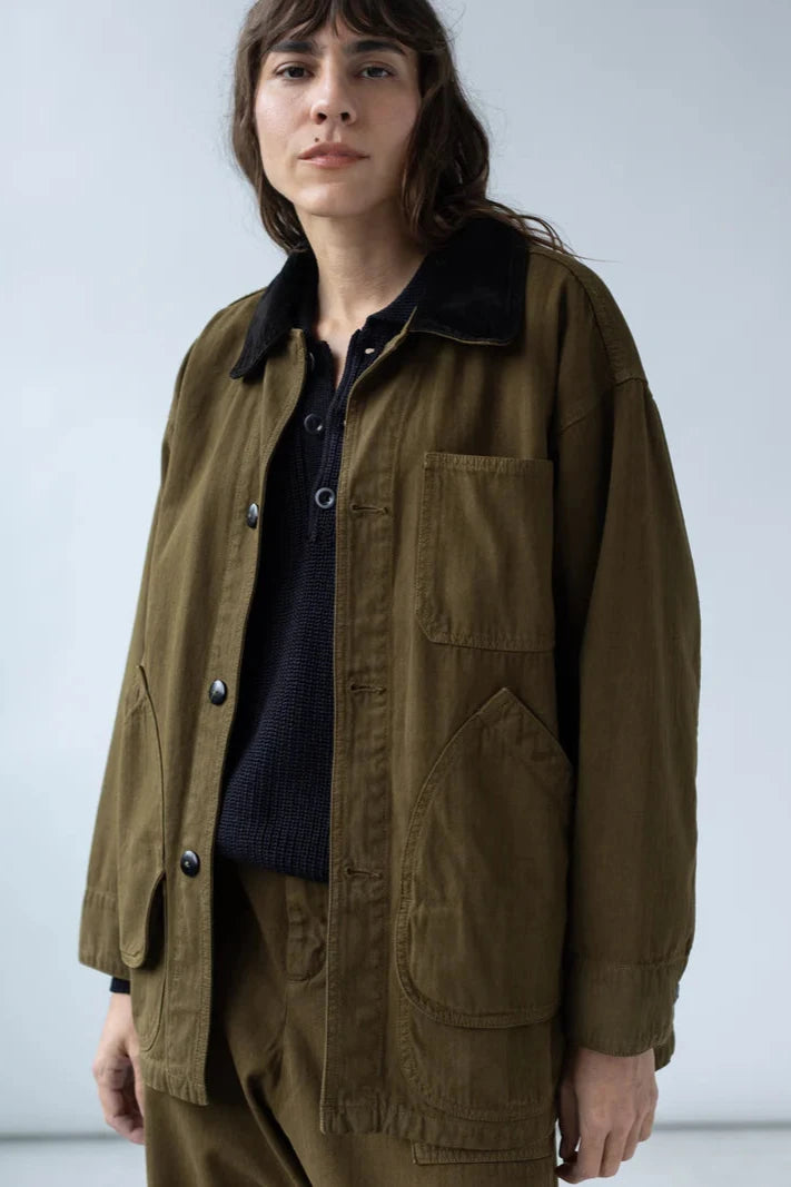 Painter Coat in Dark Olive - Shaina Mote