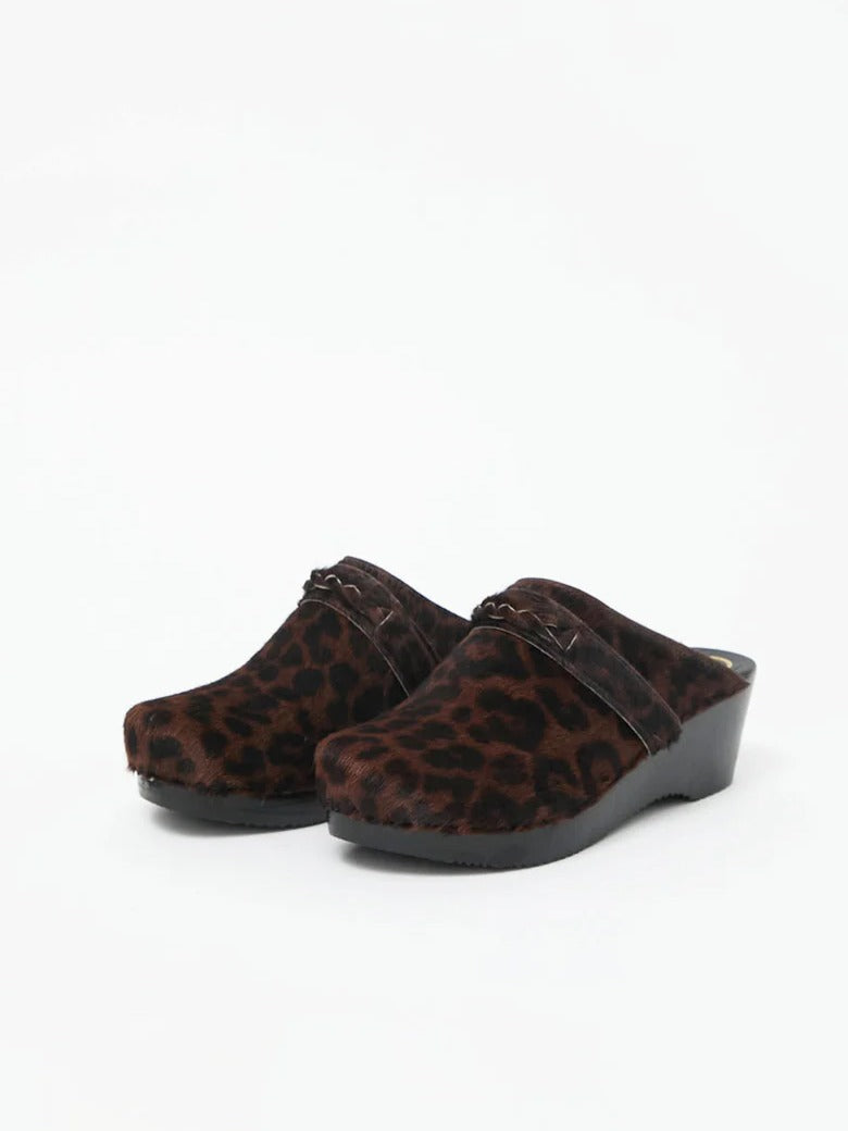 Bridgit Clog in Espresso Pony on Black - No. 6