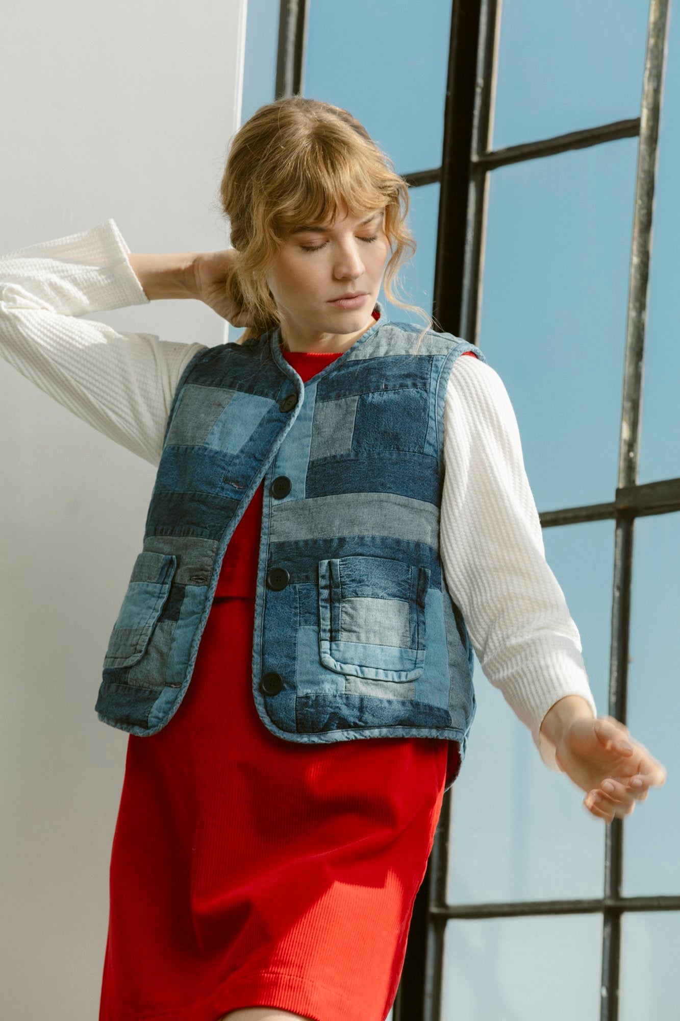 Reversible Vest - Log Cabin- Carleen