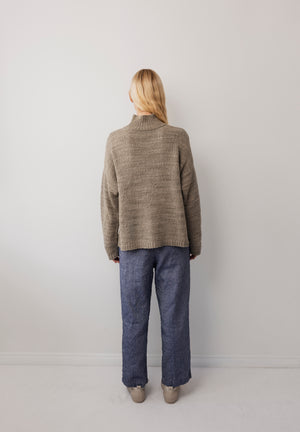 Cross Neck Pullover in Sage - Wol Hide