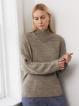 Cross Neck Pullover in Sage - Wol Hide