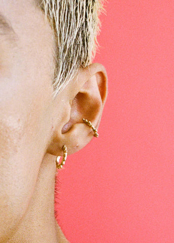 Silver Dotto Hoops - Faris