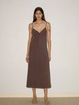Double Seam Dress in Chocolate - Deiji Studios