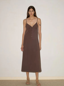 Double Seam Dress in Chocolate - Deiji Studios