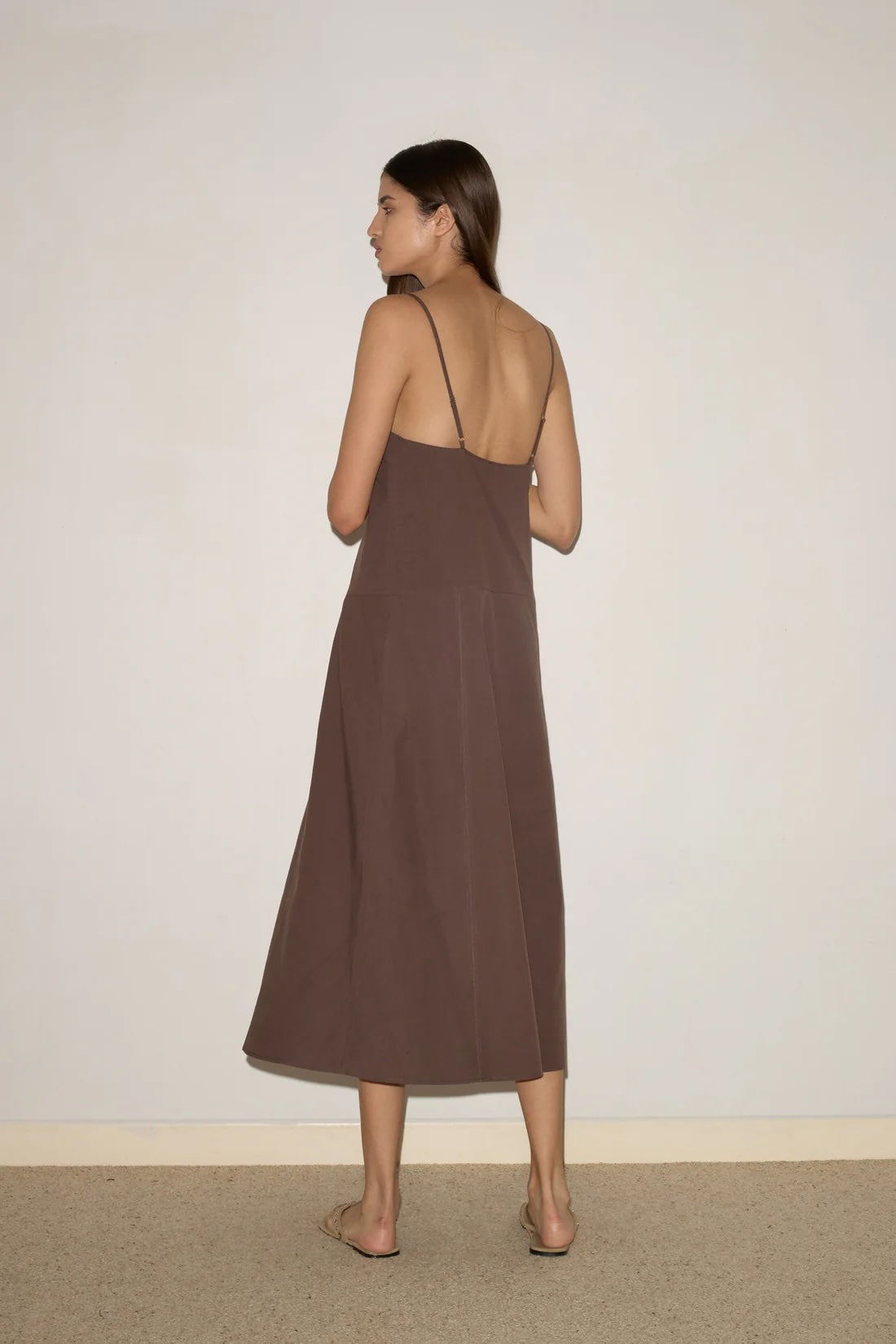 Double Seam Dress in Chocolate - Deiji Studios