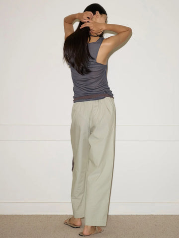Ease Trouser in Pistachio Stripe - Deiji Studios