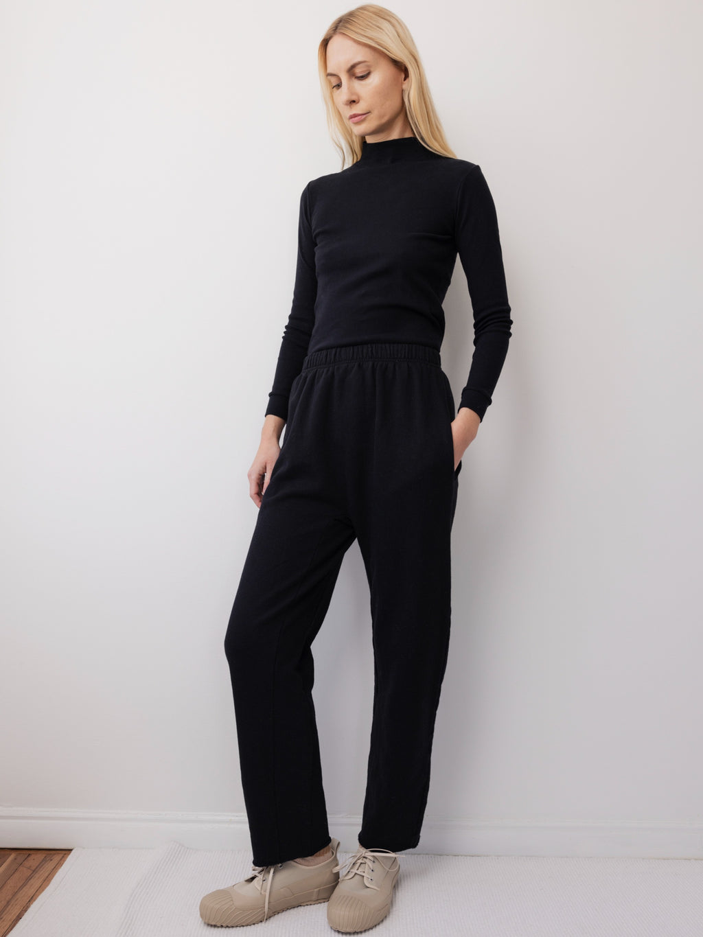 Easy Sweatpant in Black - Wol Hide