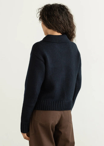 Collared Coat in Navy - First Rite