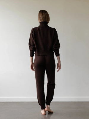 Crop Turtleneck in Walnut - First Rite