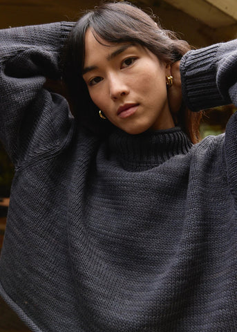 Roll Turtleneck in Midnight - First Rite