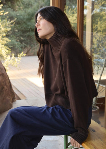 Crop Turtleneck in Walnut - First Rite