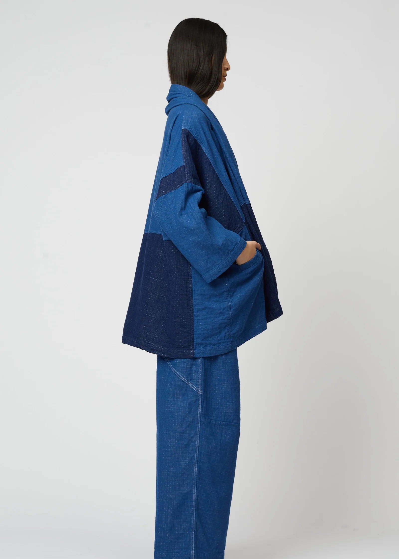 Haori Coat - Patchwork Indigo