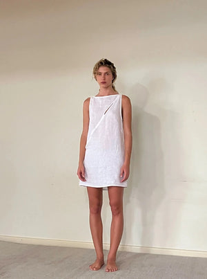 Shift Mini Dress in Linen - Deiji Studios