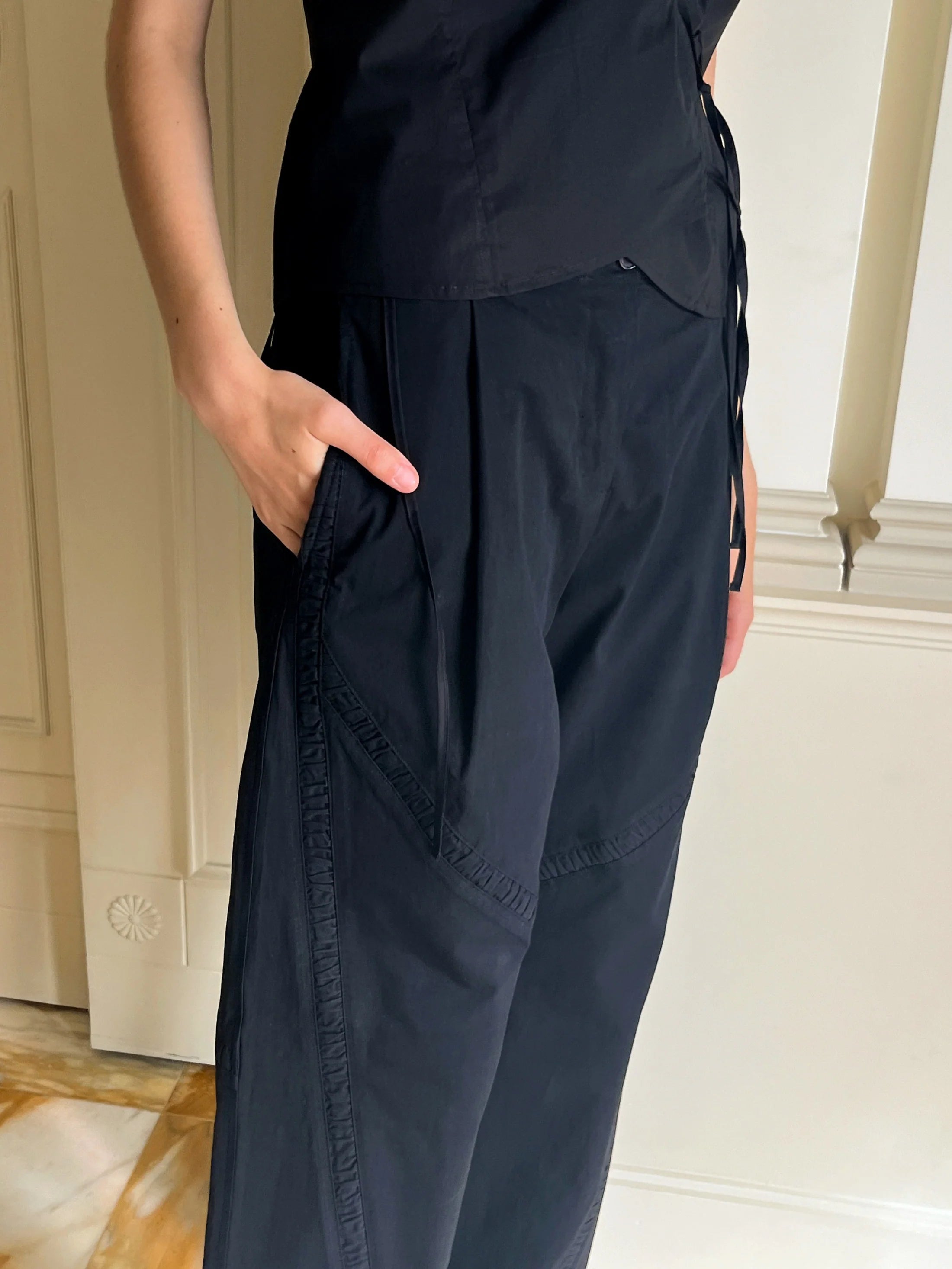 Channel Pant in Black - Deiji Studios