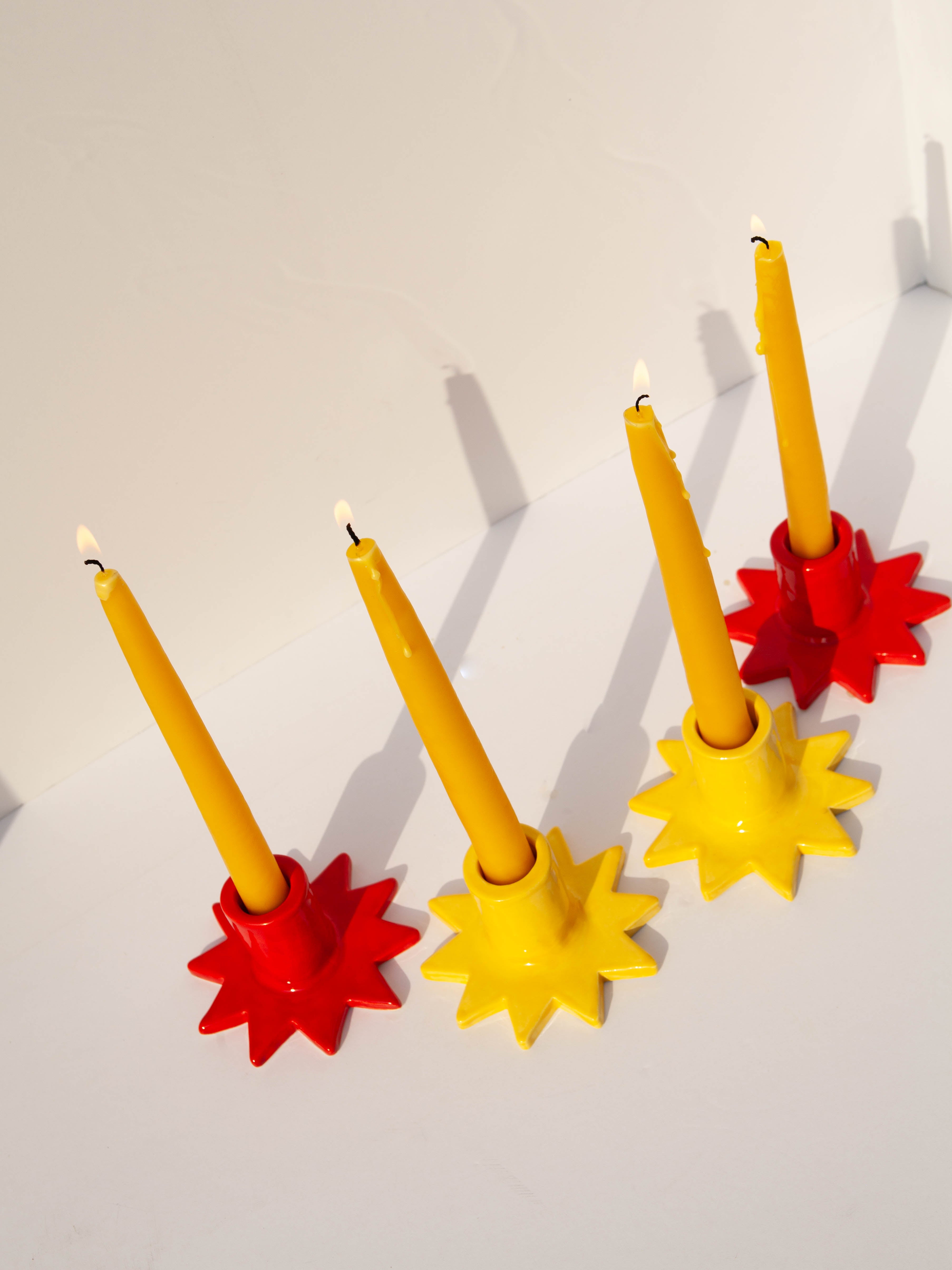 Estrella Candleholders Set - Yellow