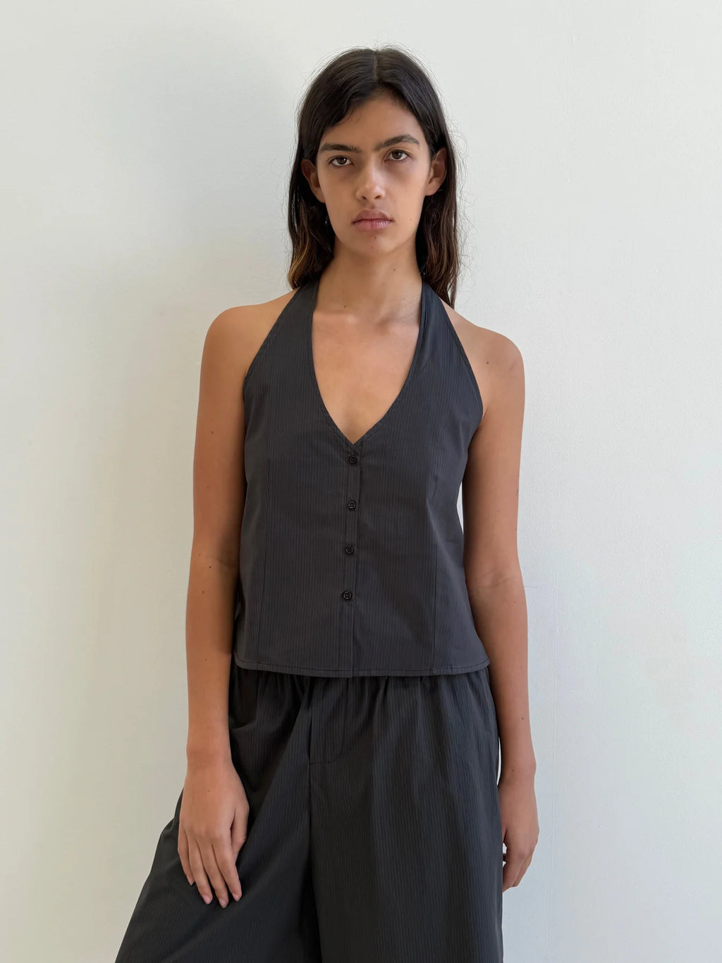 Waist Halter in Black Stripe - Deiji Studios