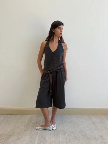Waist Halter in Black Stripe - Deiji Studios