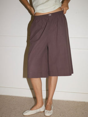 Long Lounger Shorts in Chocolate - Deiji Studios