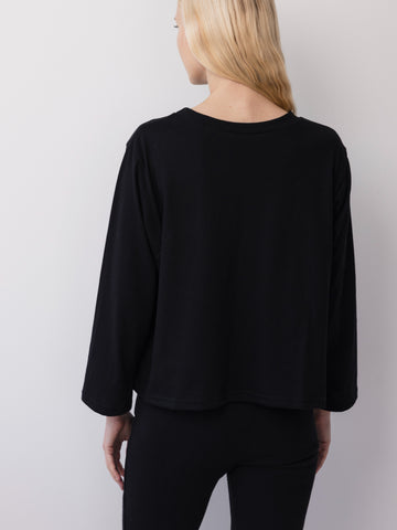 Long Sleeve Tee in Black - Wol Hide