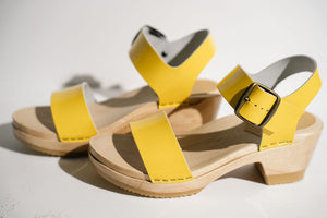 Two Strap Clog in Yellow Patent - No. 6