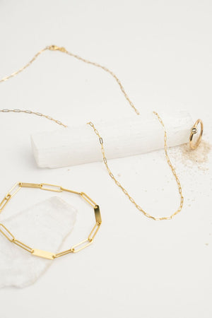 Paperclip Chain Necklace - 14k Gold