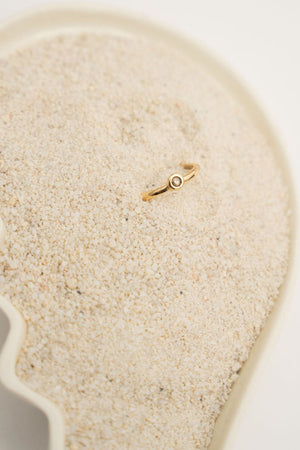 Diamond Droplet Ring - 14K Gold