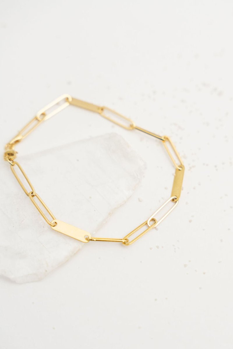 Paperclip Chain Bracelet - 14K Gold