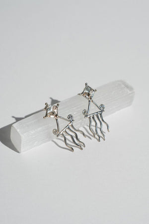 Pierrot Comb Earrings - Plutonia Blue