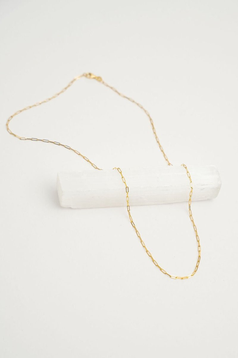 Paperclip Chain Necklace - 14k Gold