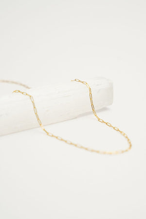 Paperclip Chain Necklace - 14k Gold