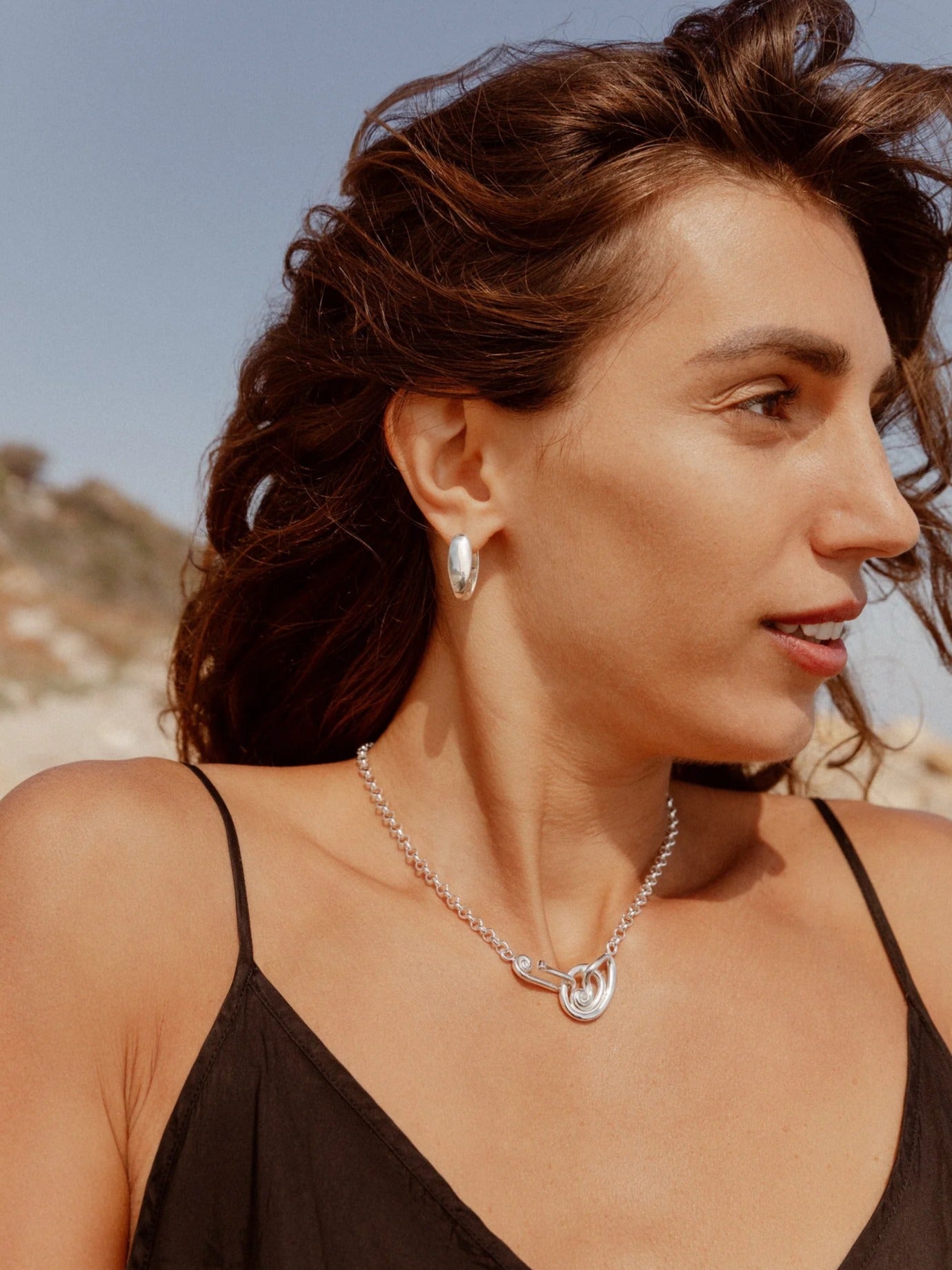 Silver Lucia Hoop Earrings - Leigh Miller