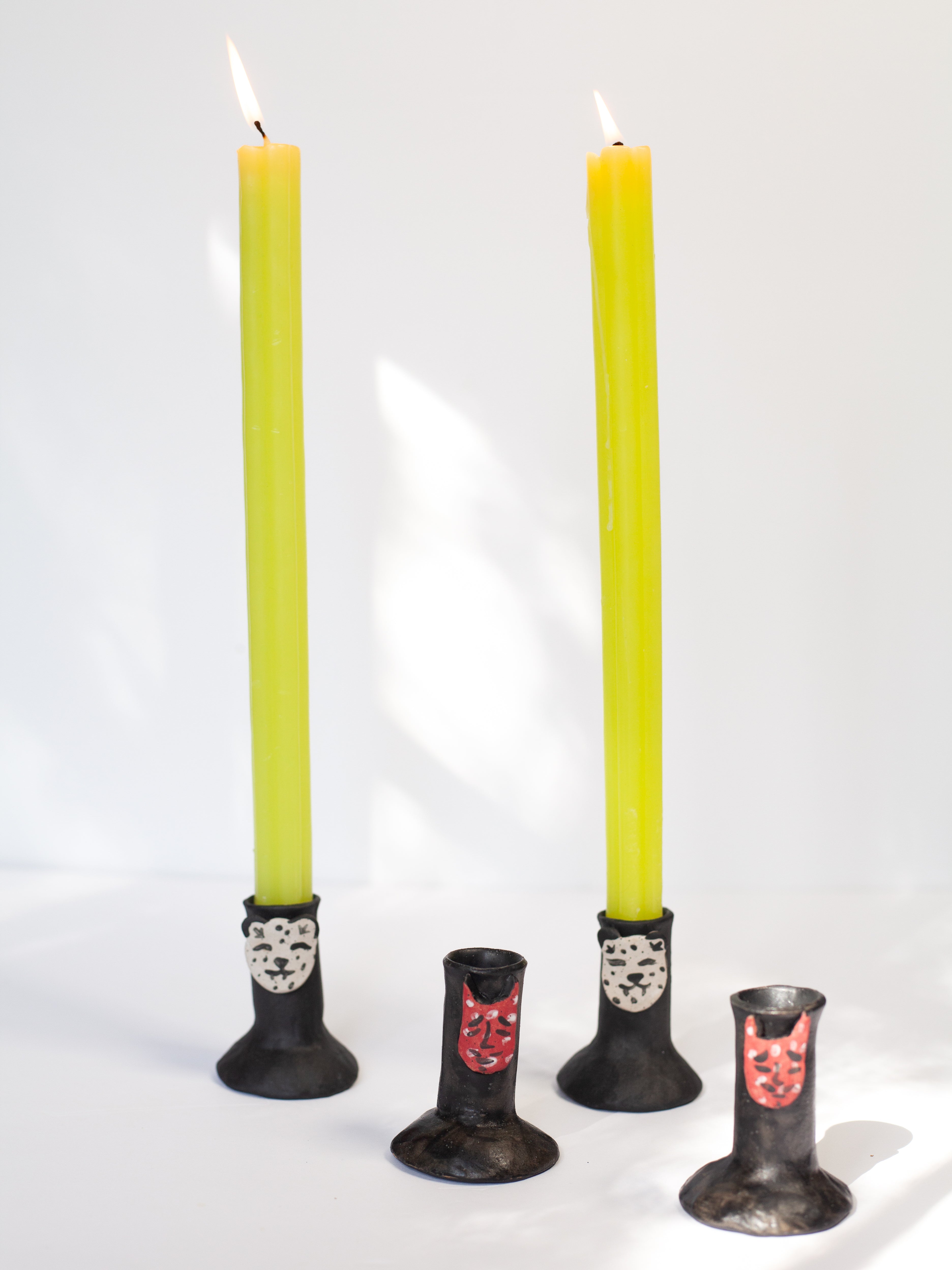 Jaguar Candleholder Pair